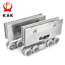 KAK Stainless Steel Glass Hanging Wheels 100KG Glass Sliding Door Rollers Bedroom Meeting Room Wardrobe Door Roller Wheels