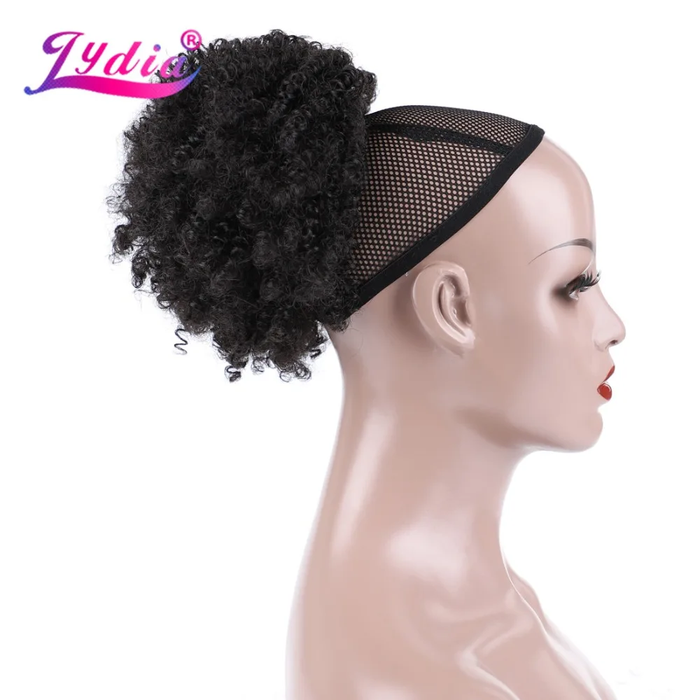 Lydia 15Inch Synthetic Hair Extension Bun Curly Rubber Band Hair With Two Plastic Combs Easy Chignon Updo Drawsting Hairpieces