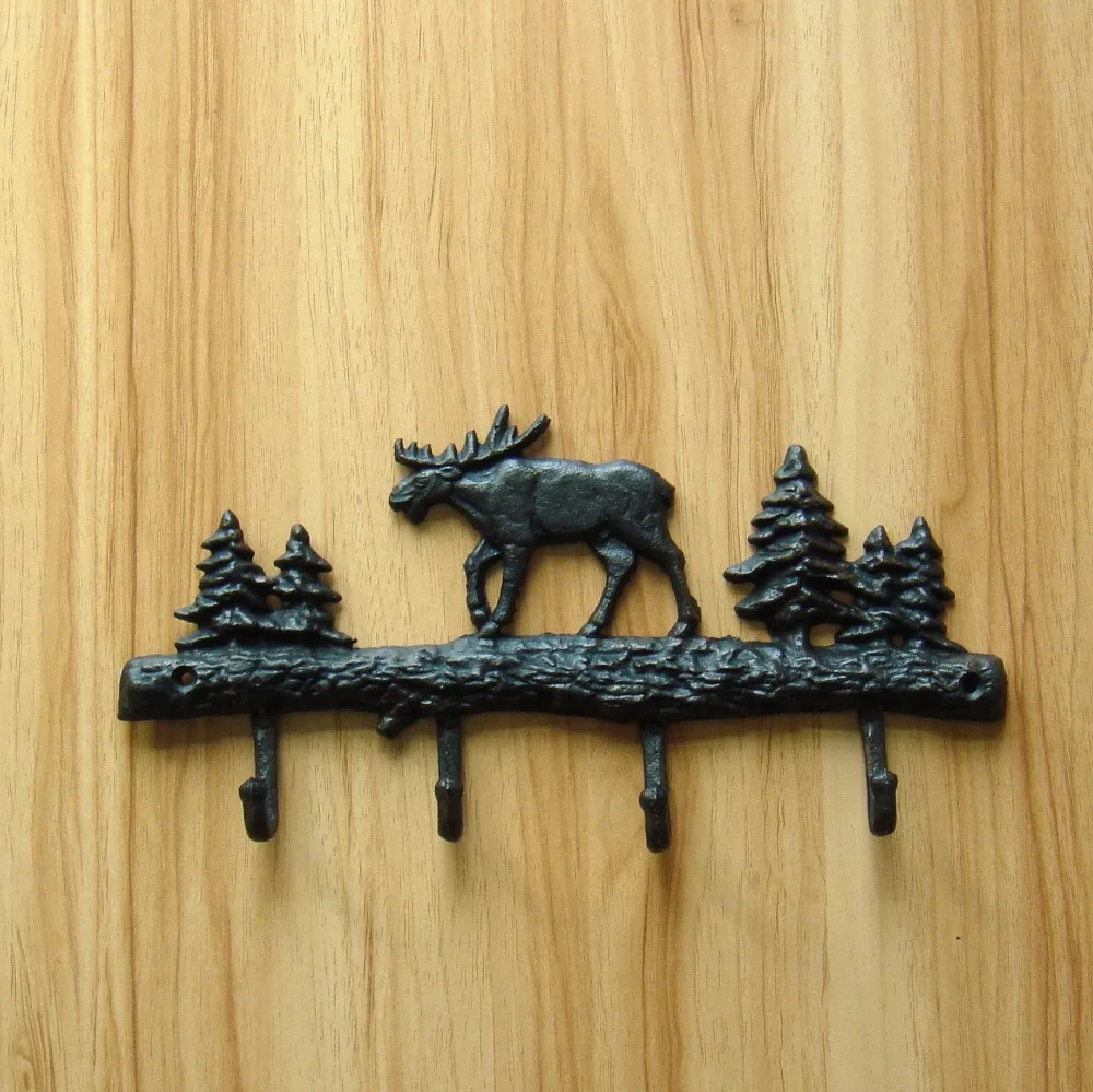 

Vintage Metal Reindeer Bag Hook Ornamental Foundry Iron Christmas Tree Wall Hanging Clasp Ironwork Decor Handicraft Accessories