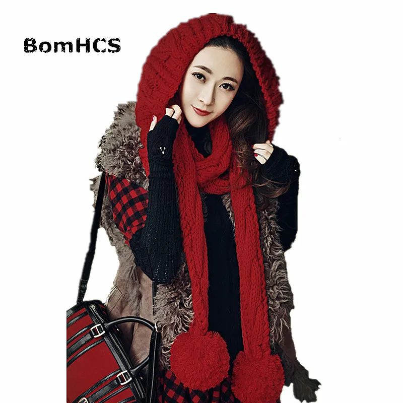 

BomHCS Cute Winter Warm Beanie with Scarf 100% Handmade Knitted Hat Neckerchief