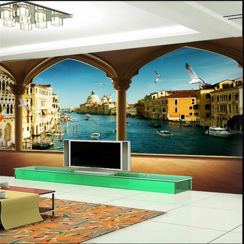 

wellyu papel de parede Custom wallpaper Beautiful dream European style scenery 3D stereo TV background wall papier peint