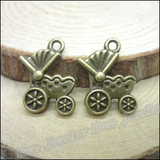 

110 pcs Charms Stroller Pendant Antique bronze Zinc Alloy Fit Bracelet Necklace DIY Metal Jewelry Findings