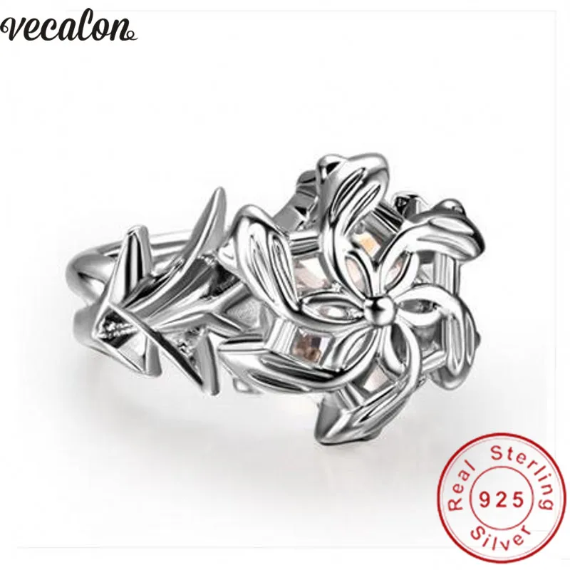 

Vecalon Vintage The Galadriel Nenya ring Soild 925 Sterling Silver 3ct Cz Party Wedding Band rings for women Dropshipping