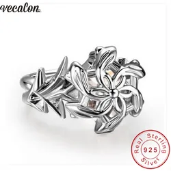 Vecalon Vintage The Galadriel Nenya ring Soild 925 Sterling Silver 3ct Cz Party Wedding Band rings for women Dropshipping
