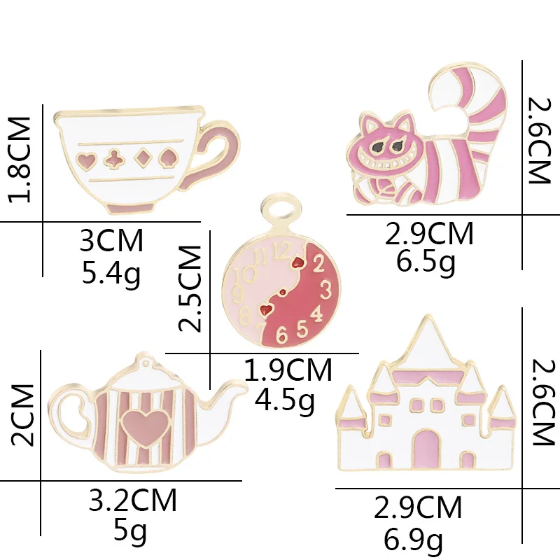 Cartoon style badge Cat castle teapot cup Clock brooch clothes backpack decoration gifts for friend Pin badge przypinki C1405-TO