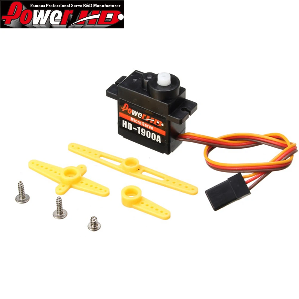 

Power HD HD-1900A 4.8-6.0V 1.5kg Mini Size High Speed Analog Micro Servo (Compatible With FUTABA/JR) For RC Airplanes helicopter