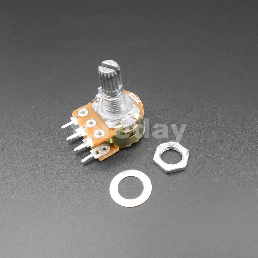 50 cái WH148 B 1 k 2 k 5 k 10 k 20 k 50 k 100 k 500 k ohm Đôi Tuyến Tính Côn Rotary Chiết Chỉnh nồi 6 Pins 50 cái/lốc * FD693-700