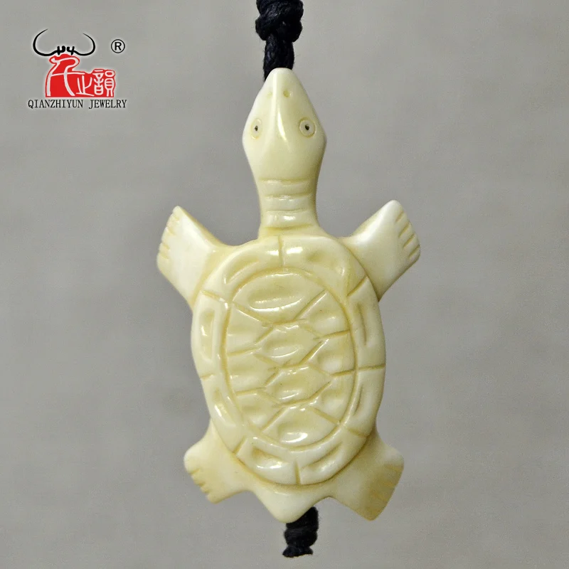 GX105 Hot Sale Yak bone hand-carved Turtles pendant men necklace Primitive tribes Jewelry  necklace for gift