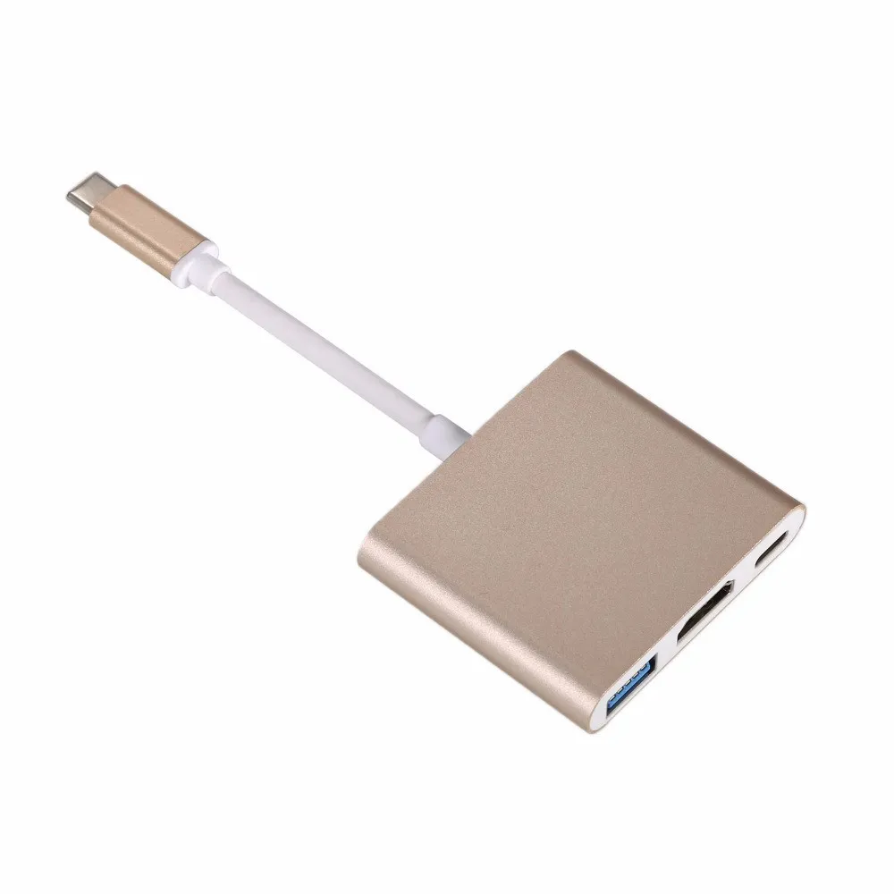 tracking number Type C USB 3.1 to HD-compatible Converter Adapter 3 in 1 HD HUB Charge for MacBook 12