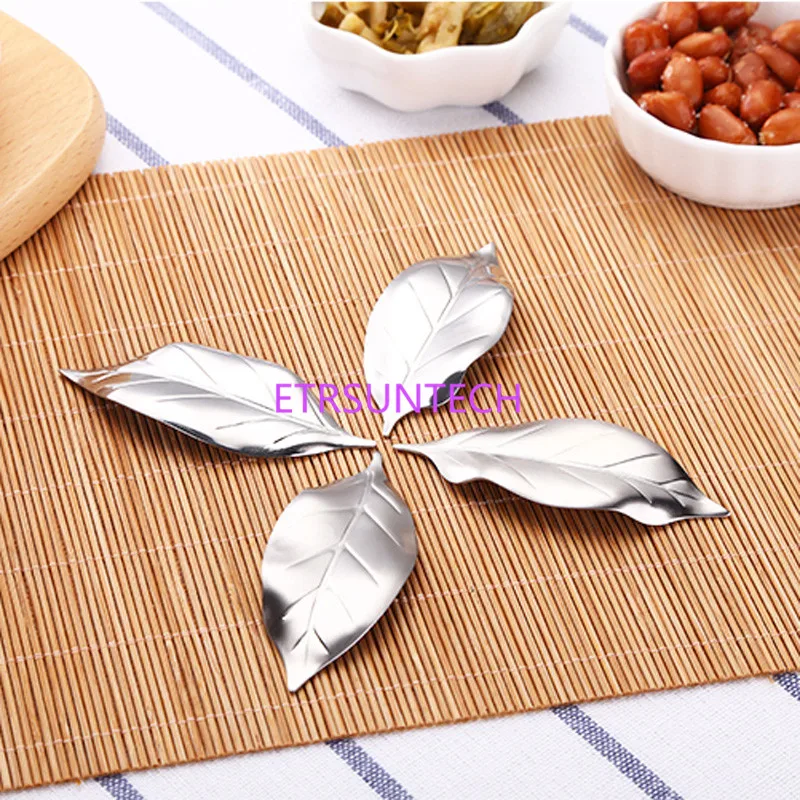 100pcs/lot 304 Stainless Steel Chopsticks Holder Stand Leaf Shape Chopstick Rest Rack Art Craft Table Decor