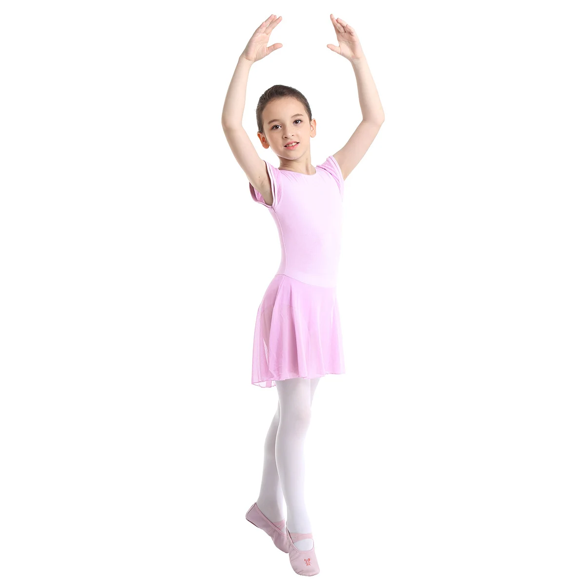 Vestido de balé para meninas, collant de algodão para bailarina, criança, mangas com babados, collant de ginástica para crianças