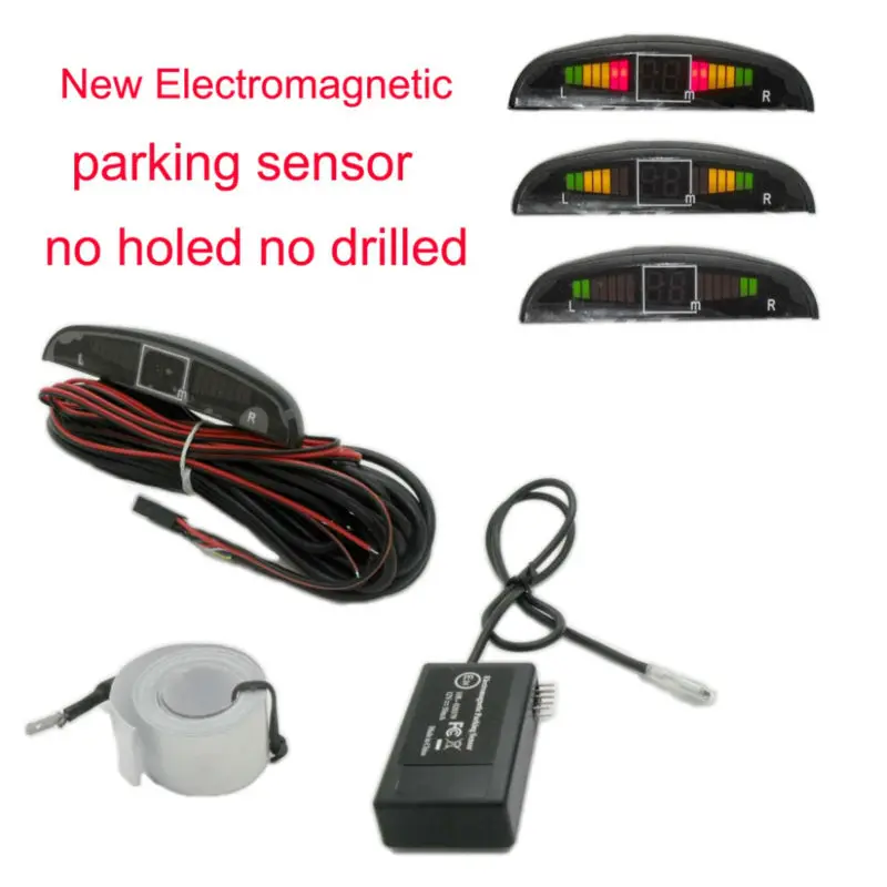 

Free shipping Electromagnetic parking sensor with led display no holes need to be drilled U303