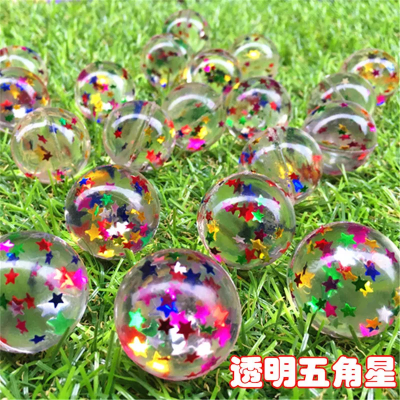 20pcs/30pcs/50pcs/80pcs/100pcs Funny toy 32MM bouncing star color Bouncy Ball child rubber ball of bouncy toy