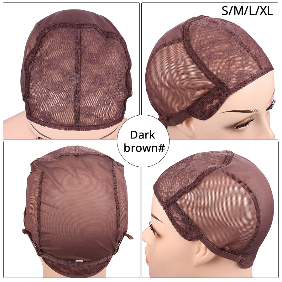 Plussign Best Easy Cap 5Pcs/Lot Czapka z peruką do splotu Brązowa koronkowa czapka z peruką Siatki do tkania włosów Podwójna koronkowa siatka do tworzenia peruk — zdjęcie 5