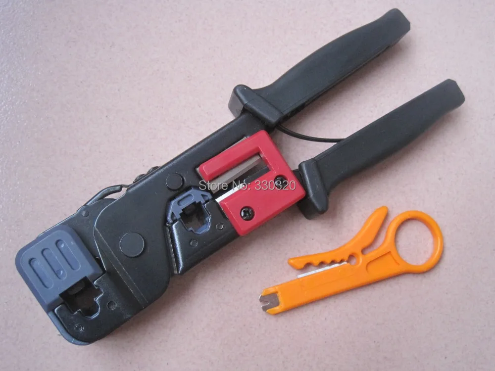 RJ45 RJ11 Cable Crimper Crimp + Strip Cut Tool Network