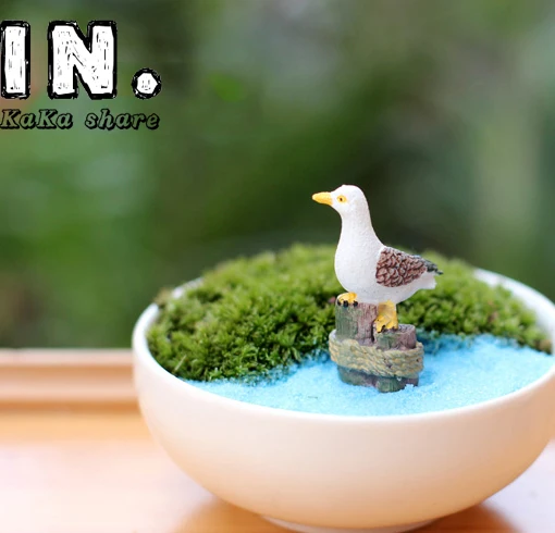 Micro fairy garden decoration resin animal bird sculpture cute Seagull model Figure Toys miniatures/terrariums DIY accessories