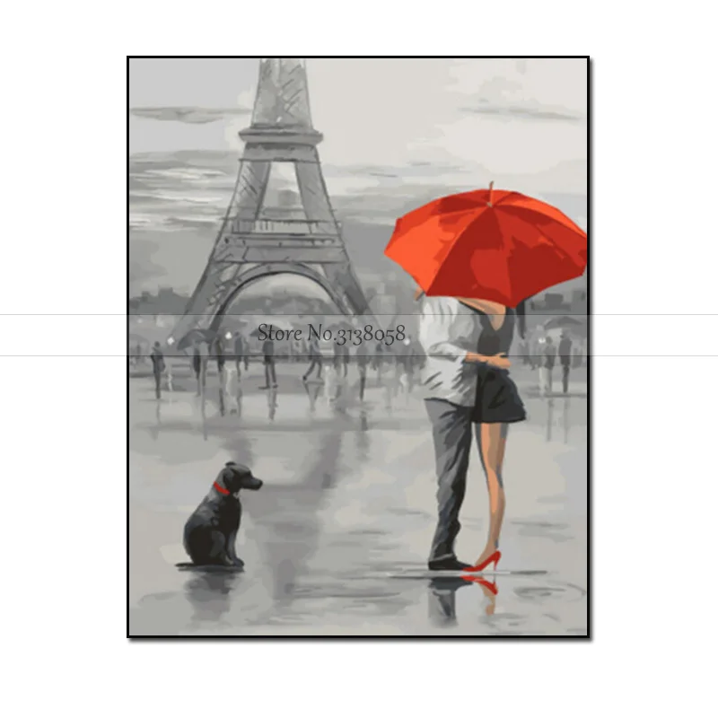 Painter 100% Handmade Street Rain Landscape Oil Painting on Canvas for Living Room Decor Good Quality Painting Wall Art