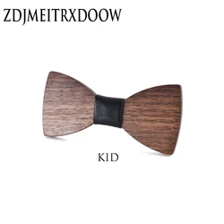 New Design Customize Small Size Boys Wooden bow ties Baby kids bowties Butterfly Cravat Gravata School Child Student wood tie