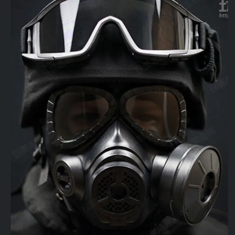 Safety & Survival  Tactical Skull Masks Resin Full Face fog fan Gas Masks Respirator Anti-fog Costume Cosplay Goggle