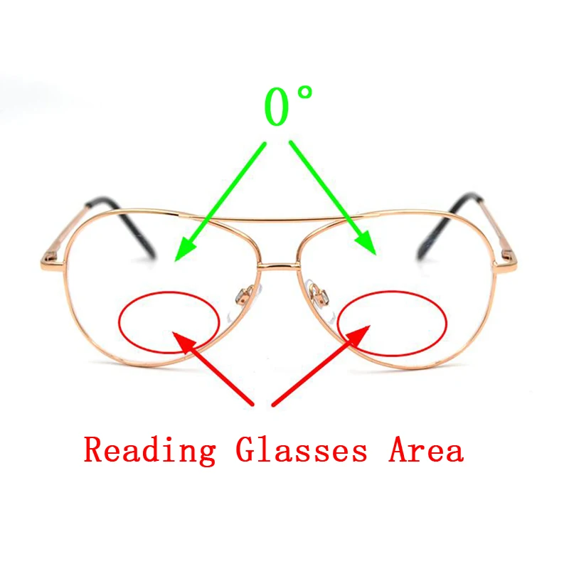 

10Pairs/Lot Bifocals Reading Glasses magnifier Women Men Pilot Presbyopic Eyeglasses Look Near Far Gold Double Beam Spectacles