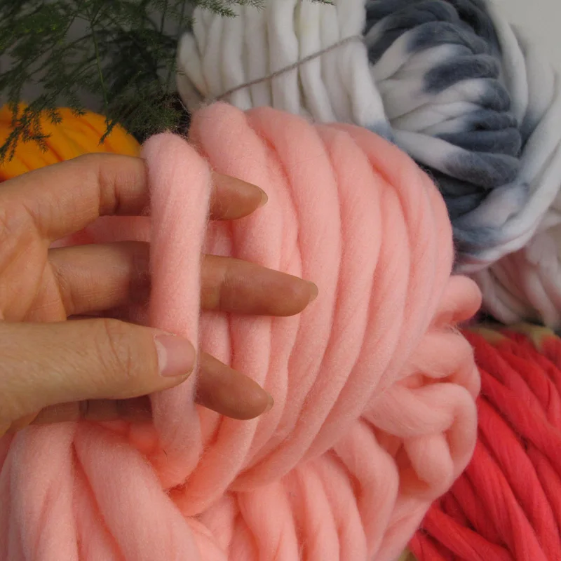 Super Thick Natural Merino Wool, Chunky Yarn, Felt Wool Roving Yarn for Spinning, Hand Knitting, Warm, Winter, 250g, 36m, 2024