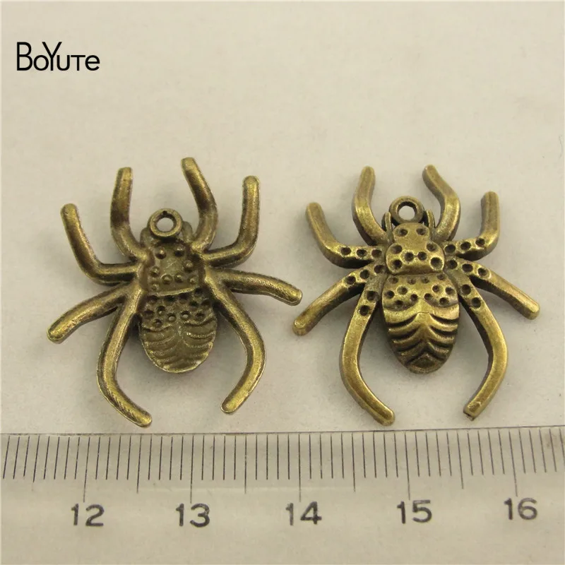 BoYuTe (50 Pieces/Lot) Metal Alloy 29*25MM Spider Pendant Charms Vintage Diy Hand Made Jewelry Accessories