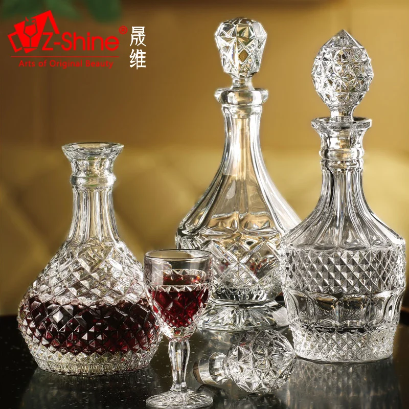 

Z-SHINE European crystal glass bottle whisky bottle with cover red creative household wine bottle bag mail