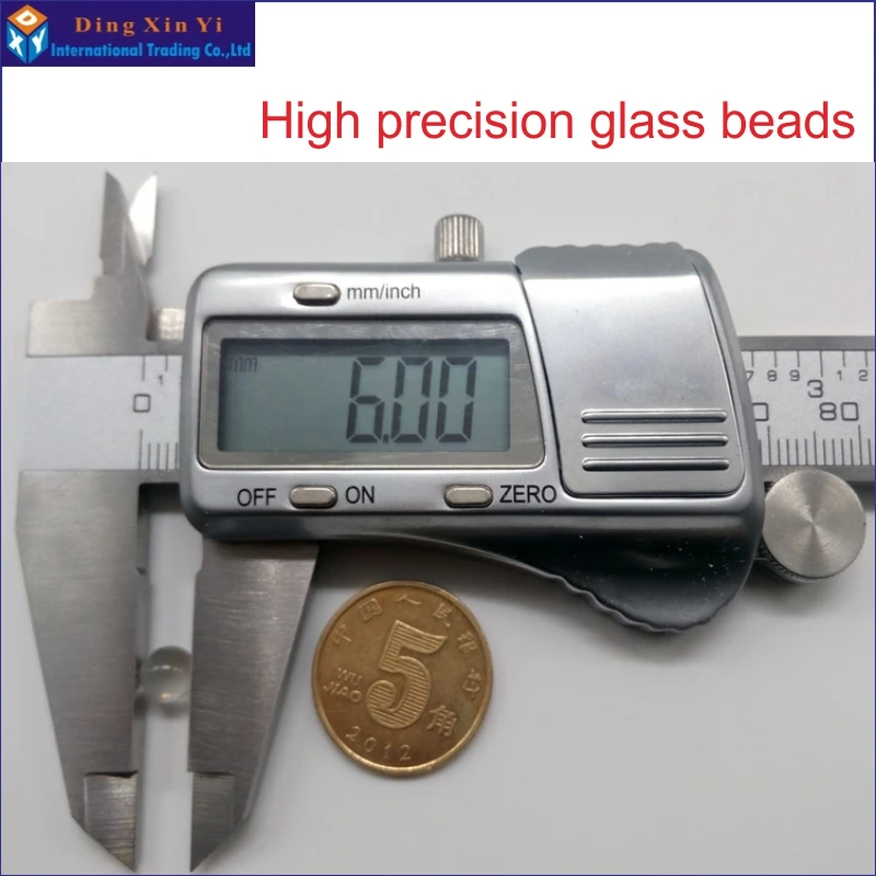 1000pcs/lot High precision 6mm Solid transparent glass bead uesd for Laboratory  prevent  the splash