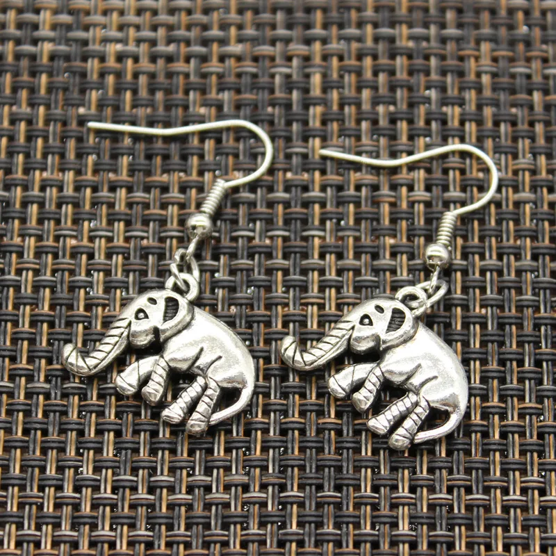 New Fashion Handmade Lovely Thailand Mounts Elephant Pendants Silver Color Earrings For Womens Style