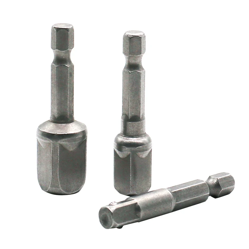 Adaptador de enchufe de acero al cromo vanadio, vástago hexagonal, brocas de 1/4 \
