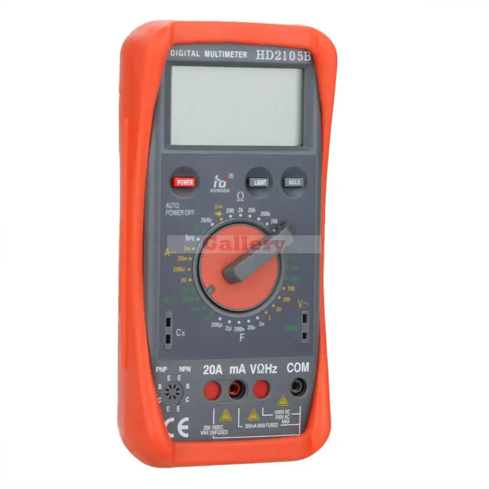 Digital Multimeter Dmm Capacitance Frequency Temperature Meter Tester W Hfe & Lcd Backlight Professional Hd2105b