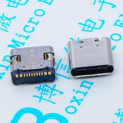 100pcs Micro USB-3.1 SMD 16Pin type-c Connector female socket DIP4 Hd transmission interface for Smartphones end Charging plug