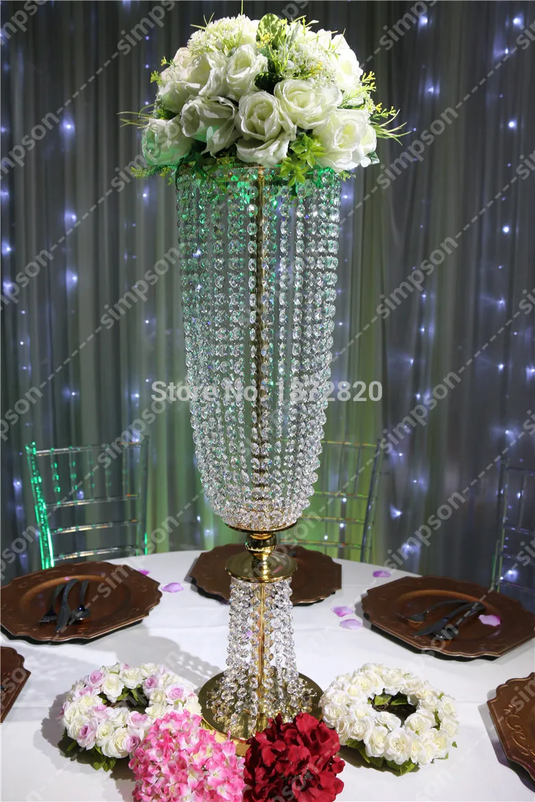 Free Shipment Silver Gold Acrylic Crystal Flower Stand Wedding Table Centerpieces for Wedding Event 10pcs/lot