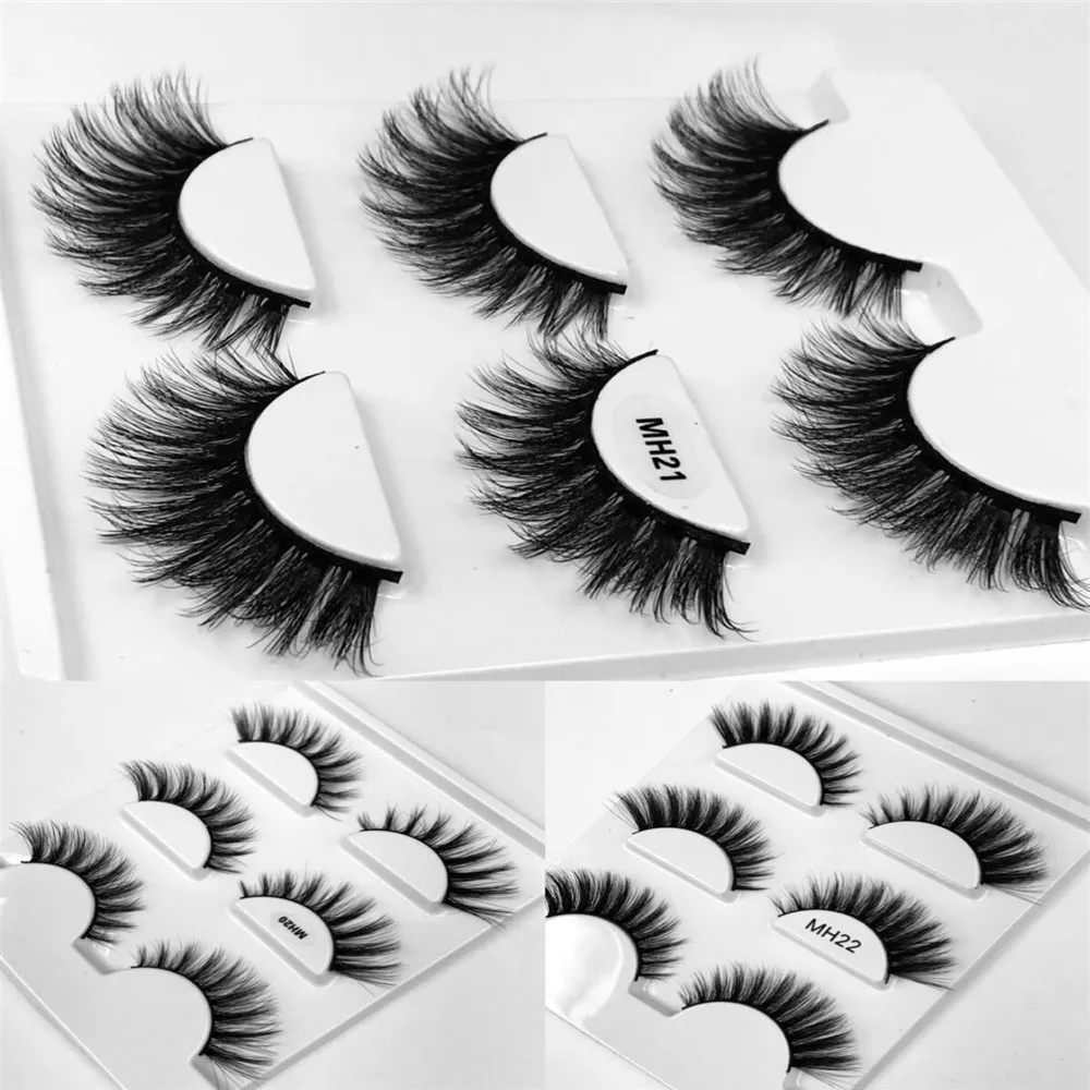 HBZGTLAD 3 pairs natural false eyelashes fake lashes long makeup 3d mink lashes eyelash extension mink eyelashes for beauty