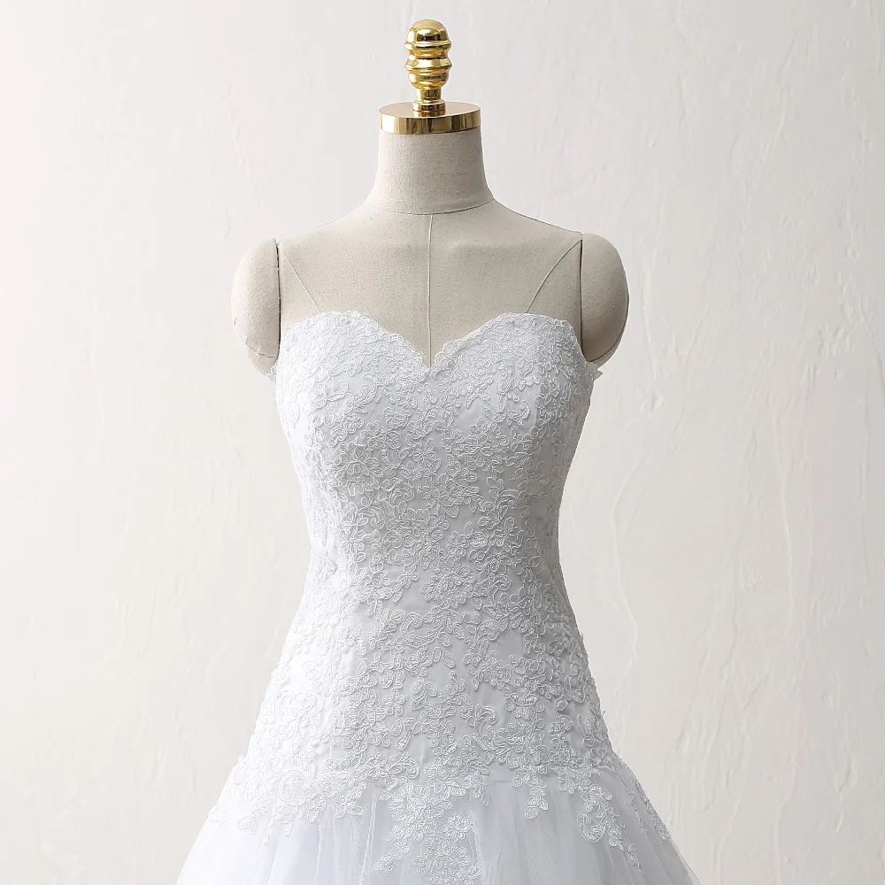 Vestido De novia De encaje elegante De Gelinlik, línea A, escote en forma De corazón, con apliques De tul, para novia, 2020