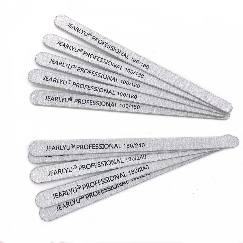 10 Pcs/Lot Wooden Nail File 100/180/240 Grey Sandpaper Buffer Block Professional Pedicure Manicure Gel Polishing Files Tools Set