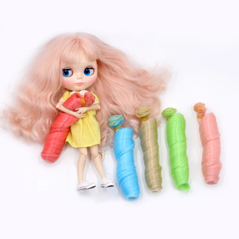 Msiredoll bjd wig Accessories 1piece 15*100CM doll hair for 1/3 1/4 1/6 1/12 Natural Color Curly doll hair wig diy Free shipping