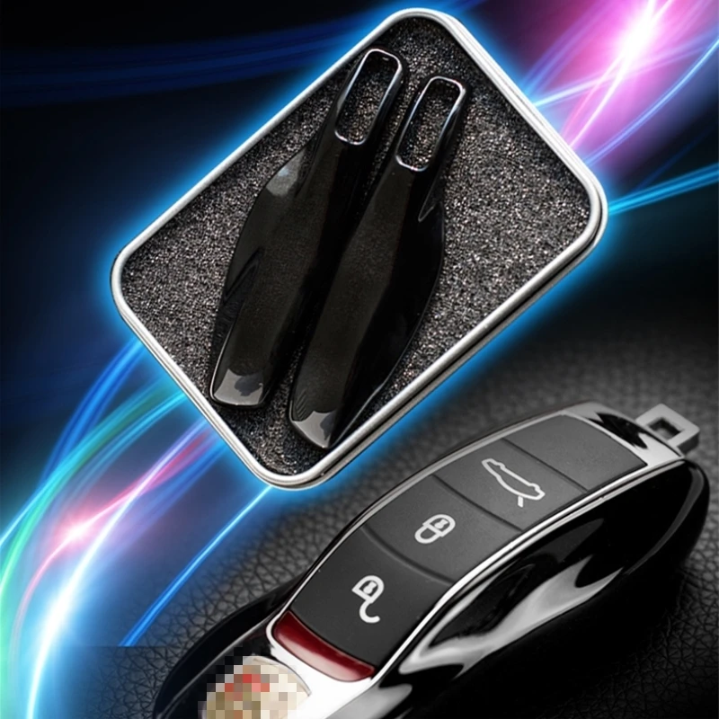 Jet preto fob remoto chave caso capa modificada chave escudo substituir para porsche cayenne macan 911 carrera boxster cayman panamera