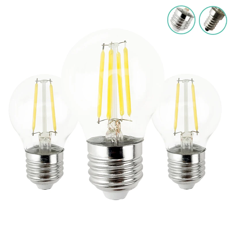 

LED Filament Light 4W 8W 12W 16W LED Lampada E27 Glass Blub Lamps 220V LED Edison chandelier E14 G45 240V Vintage Led Bulb