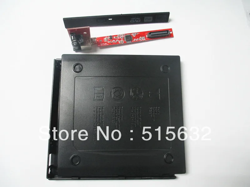 Del computer portatile Esterno USB 2.0 CD DVD ROM Portable Drive Enclosure Case Esterno IDE