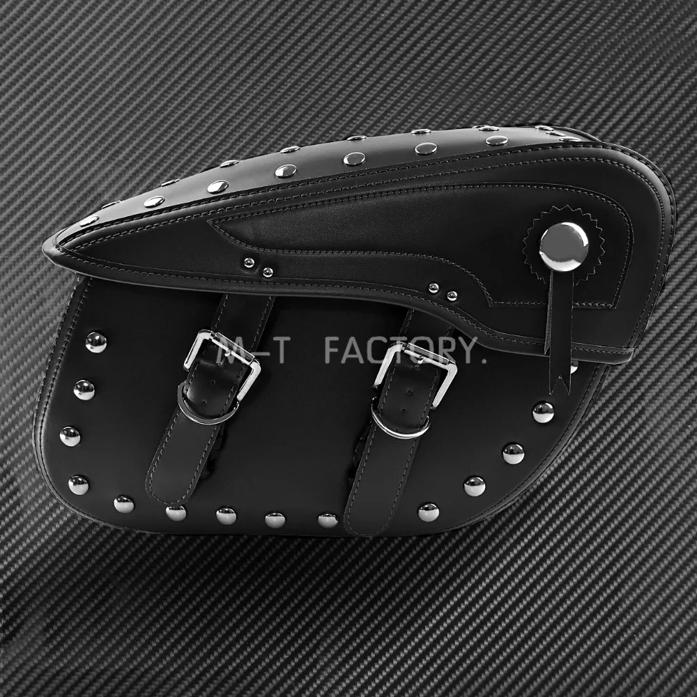 Alforja de equipaje para motocicleta, bolsa lateral de cuero impermeable para Harley Touring Dyna Sportster Softail Road Glide Fat Boy
