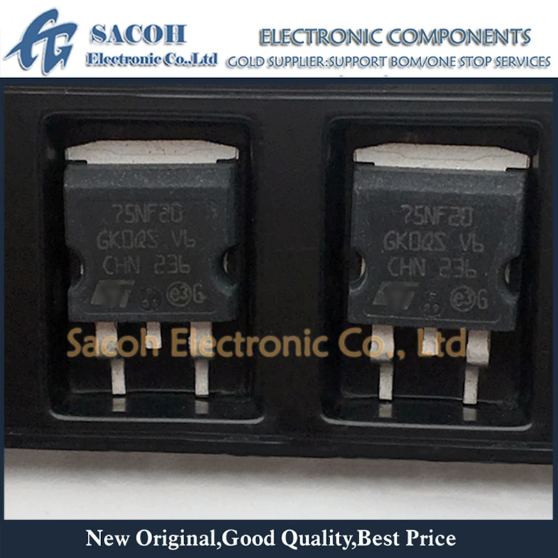 Refurbished Original 10Pcs/Lot STB75NF20 75NF20 OR STP75NF20 P75NF20 OR STB75NH02LT4 STB75NH02L TO-263 N-Channel 200V 75A MOSFET