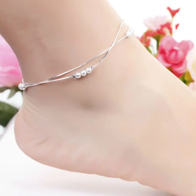 Fashion Jewelry Plated Silver Anklets High Quality Ankle Bracelet Factory Price Fine Jewelry 10 inch Anklet  MDA022