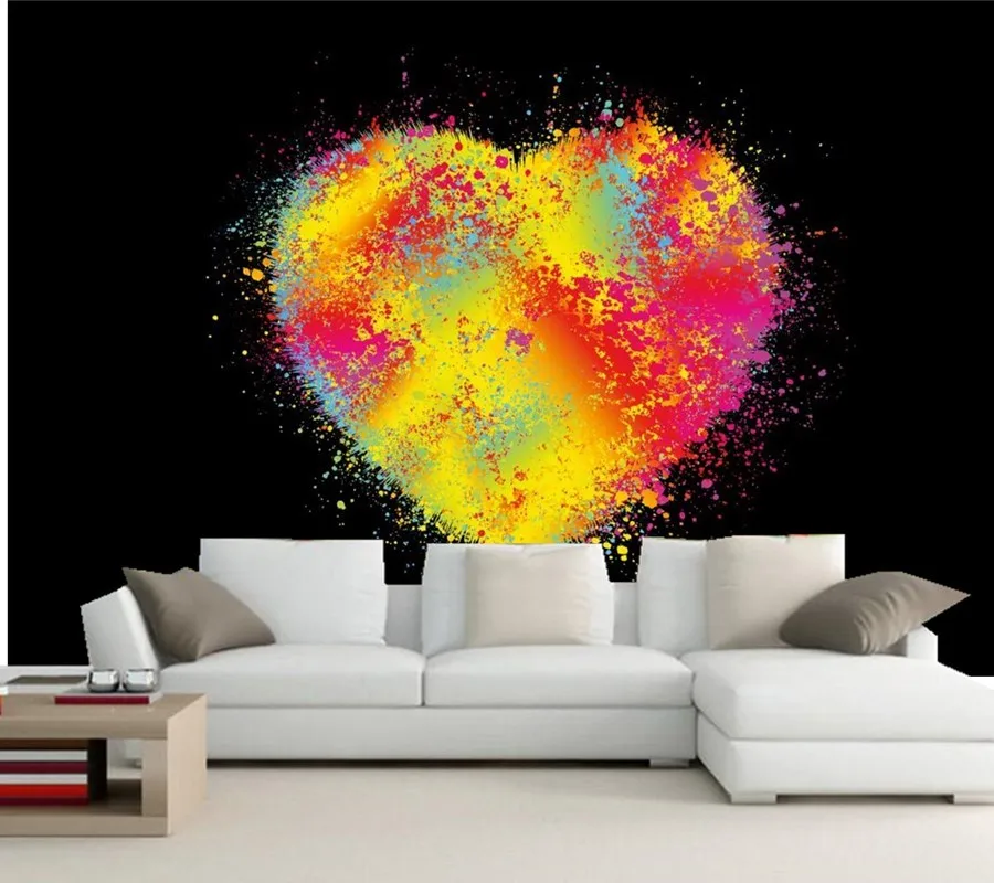 

Custom Abstraction Heart 3D Graphics mural wallpaper 3d,hotel bar living room sofa TV wall bedroom wallpaper papel de parede