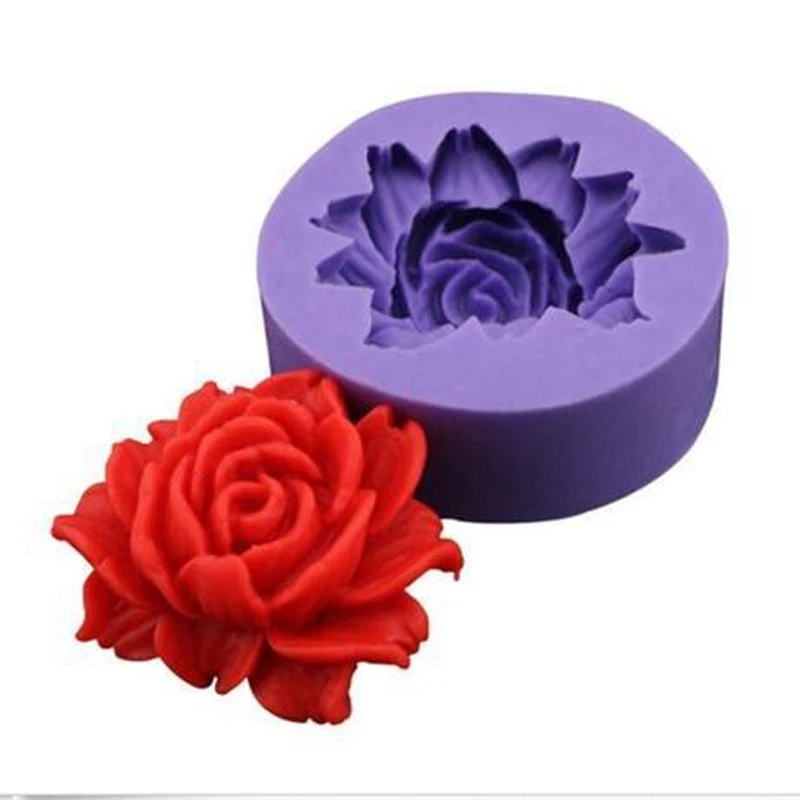 New Small Silicone Mold 3D Rose Flower Mold Chocolate Candy Resin Clay Crafts Molds Sugarcraft Fondant Cake Decorating Tools