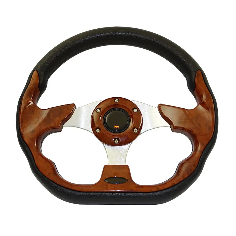 waase Universal Steering Wheels 320mm PVC Leather Racing Sports Auto Car Steering Wheel with Horn Button 12.5 inches