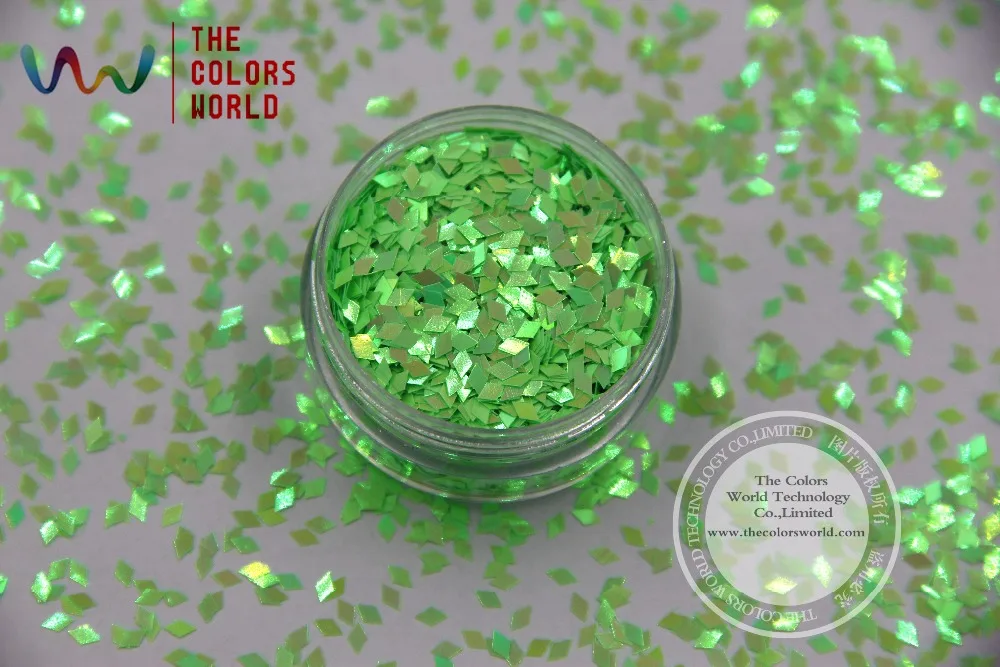 TCI51 Pearlescent Indescent Light Green Colors Glitter Diamond Shape 2MM Size Glitter Spangles for nail art and DIY decoration