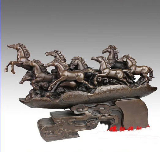 

Роскошная медная Статуэтка Fengshui Eight horse