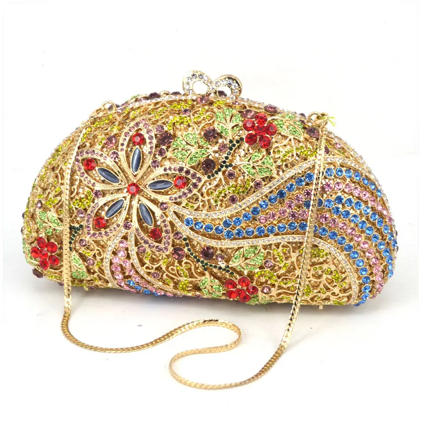 

Rhinestones Peacock Women Crystal Evening Clutches Bags Wedding Prom Party Bride Clutch Purse Metal Minaudiere Handbag