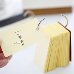 Kraft Paper Binder Ring Easy Flip Flash Cards Study Memo Pads DIY Stationery